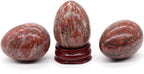 30X40mm Egg Shape Stone Natural Healing Crystal Kegel Massage Accessories Gemstone Reiki Home Decor,Sesame Red Stone,1 PCS