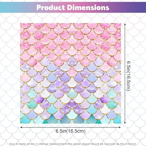 20Pcs Mermaid Paper Napkins,Mermaid Party Napkins Supplies,Disposable Cocktail Dinner Paper Napkins for Baby Shower Birthday Under the Sea Pool Party Table Decorations,6.5 * 6.5 Inch Folded