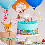 Cake Topper Decoration Set Acrylic Glitter Happy Birthday Cake Topper with Confetti Balloon Paper Fans Firework Cupcake Toppers for Rose Golden Theme Decor Women Birthday Party Supplies (Rose Gold)