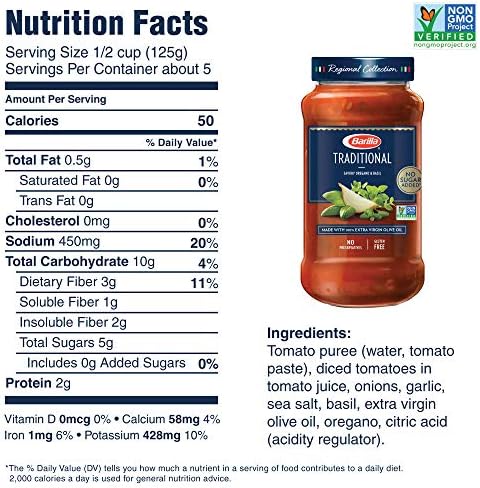 BARILLA Tomato & Basil and Traditional Premium Pasta Sauce Variety Pack, 24 Ounce Jars (Pack of 4) | No Artificial Colors, Flavors or Preservatives | Non-GMO Project Verified