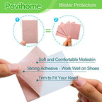 Povihome Moleskin Blister Pads, Heel Cushion, Heel Blister Prevention to Protect Skin from Rubbing Shoes