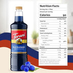 Torani Blue Raspberry Syrup 1 Liter Bottle with Pump Dispenser – Flavored Syrup with Pure Cane Sugar & Natural Ingredients – Perfect for Snow Cones, Shakes, Cocktails & Desserts