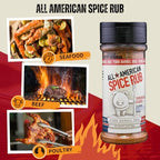 Pork Barrel BBQ All American Spice Rub, All Purpose BBQ Rub - Keto, No MSG, Zero Calorie, Gluten-Free and Sugar-Free, 3.8 oz