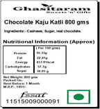 Ghasitaram Gifts Diwali Gifts Diwali Sweets - Chocolate Kaju Katli 800 GMS
