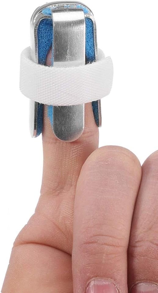 4-Sided Finger Splints, 1 Pair Recovery Injury Pain Bending Deformation Fixing Finger Correction Splint with Built-in Aluminium Support Padded (S)