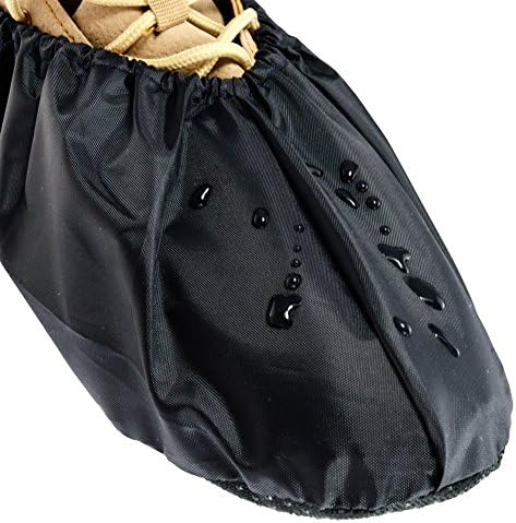 Reusable Boot & Shoe Covers Water Resistant Non Skid and Washable for Real Estate Contractors to Keep Floors Carpets Footwear and Rooms Clean - 2 Pairs (Large, Black)