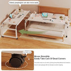 Adjustable 115-210cm Overbed Table with Wheels, Bed Tables Overbed Tables Rolling Storage Trolley Standing Workstation Adjust Height 65-95cm Computer Desk for Home and Hospital
