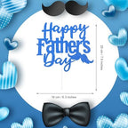 1 Pack Happy Father’s Day Cake Toppers, Glitter Cake Bunting Decor Best Dad Ever Love Father Cake Picks Party Decorations Supplies(Beard, Royal Blue)