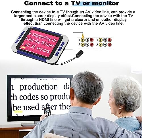 3.5 inch Handheld Video Digital Magnifier for Low Vision, Electronic Reading Aids with 26 Color Modes, 2X‑48X Zoom Digital Video Magnifier USB Rechargeable (US Plug)