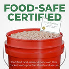 5-Gallon Red Bucket Pail Container with Lid | Metal Handles with Plastic Grip for Easy Carrying | Multi-Use | Easy Stack and Store | Heavy-Duty Extra Durable | Food Grade | BPA Free - 1 Pack