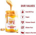 Spread The Love NAKED Organic Peanut Butter, 16 Ounce (Organic, All Natural, Vegan, Gluten-free, Creamy, Dry-Roasted, No added salt, No added sugar, No palm oil) (1-Pack)