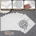 200 Pack Silver Napkins Disco Party Supplies - 25x25cm Black with Silver Foil Design, 20 Count per Pack, Disposable Cocktail Napkins for 70s 80s 90s Theme Birthday Engagement Graduation