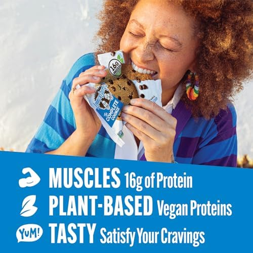 Lenny & Larry's Protein Cookie, [Chocolate Chip], Chewy Soft Baked, 16g Plant Protein, Vegan, Non-GMO, High Fiber, 4 Ounce Cookie (Pack of 12)
