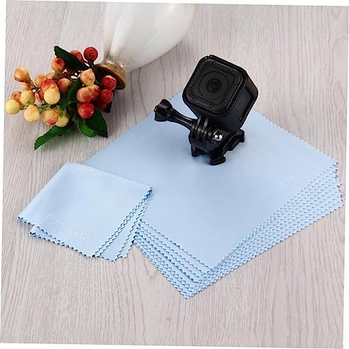 jojofuny 80pcs Microfiber Cleaning Cloths for Glasses Jewelry Camera Lenses Screen Blue No Scratch Reusable