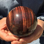 Quartz Decoration Natural Red Tiger Eye Ball Quartz Crystals Healing Stone Crystal Sphere (Size : 6-7CM)
