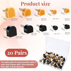 Thinp 20 Pairs High Heel Replacement Tips, 5 Sizes Heel Caps for High Heels U-Shape Highs Heels Repair Caps Non-Slip HeelProtectors Shoes Tips Repair Kit for Boot and Stiletto (Black & Brown)
