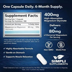 Magnesium Glycinate 400mg per Serving – High Absorption – Gentle on Stomach – Supports Sleep, Relaxation, Muscle, Bone & Immune Health – Non-GMO, Vegan, 180 Capsules