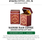 Bacha Coffee | Nairobi Rain Fine Blended, Ground Beans, Medium Dark Roast, 100% Arabica Specialty Coffee, 250g Signature Nomad Collection, Gift Box