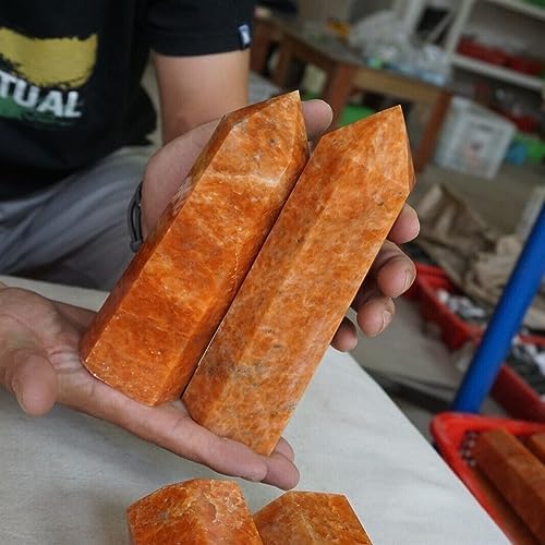 AtkitS Natural Sunstone Quartz Crystal Point Tower Polished Healing (Size : 350-400g)