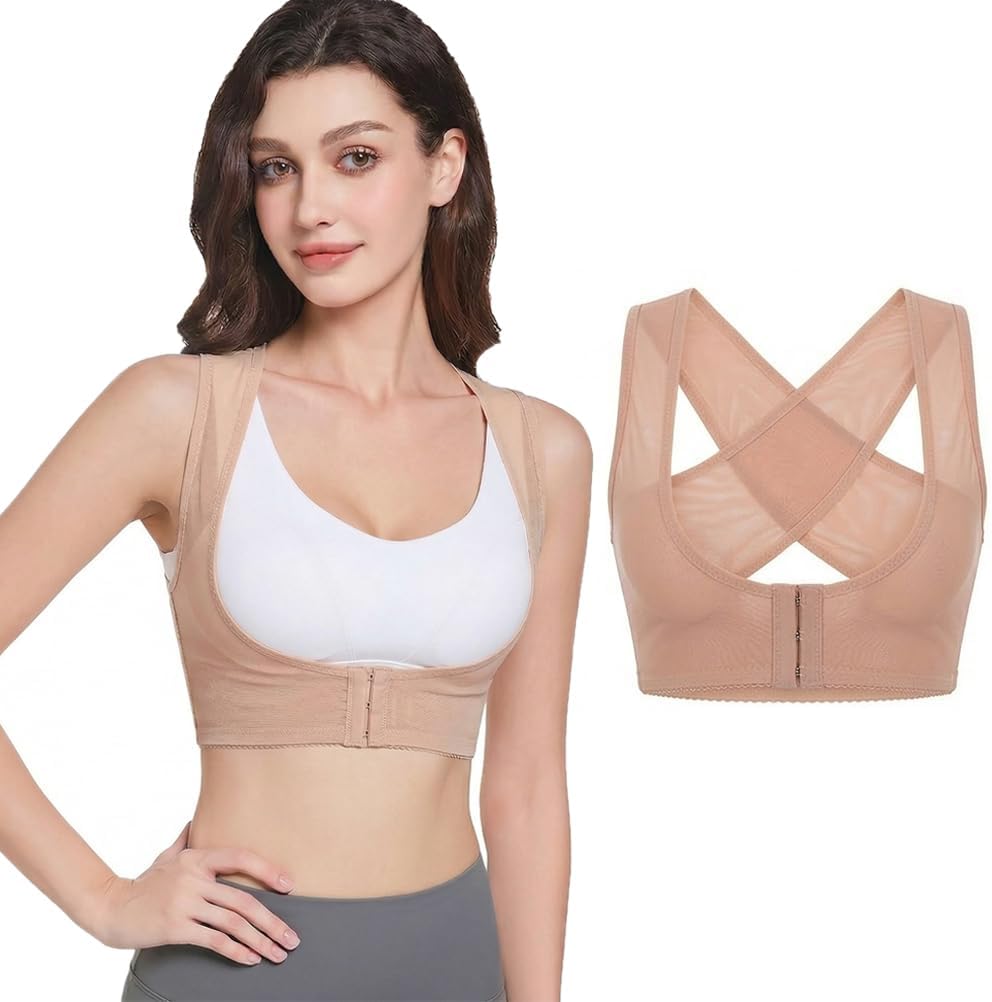 Beavorty Women Posture Corrector Brace Adjustable Back Support Belt for Hunchback Relief and Chest Shaping Comfortable Breathable 11.81 Inch