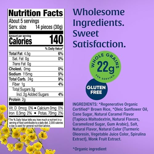 Lundberg Family Farms Sweet Cakes Mini Rice Cakes, Salted Caramel, 5 Ounce (Pack of 6)
