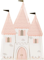 Princess Castle Plates, Shaped, Pink with Gold Foil Detail, Party Decoration, Birthday Celebration