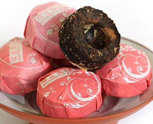 Puerh Tea Cake 80Pcs / 16.93oz 2015 Year Ripe Shu Lotus Leaf Flavored - Chinese Yunnan Puer Pu'er Pu-erh Tea - Mini Tuocha