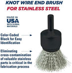 Weiler 10017 3/4" Crimped Wire End Brush, .006" Stainless Steel Fill, Made in the USA