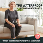 Yodilala TPU Waterproof and Leak-Proof Patient Care Long Pants,Reusable Incontinence Pants,Leak-Proof and Washable Urinary Incontinence Pants Suitable for Elderly(Gray, L)