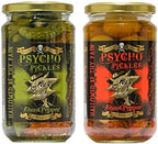 Psycho Pickles Combo - Ghost Pepper Pickled Onions And Ghost Pepper Pickled Gherkins
