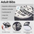 4-Pack Adult Bibs for Eating, 18"x30" Waterproof Bibs for Men with Snap Buttons and Crumb Catcher - Adjustable and Washable Clothing Protector for adults,Seniors and People with Disabilities