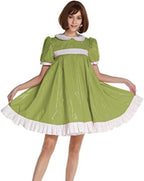 Dress Plus Size PVC Uniform Black Women Dress 7XL Party,Fruit Green,XXXL