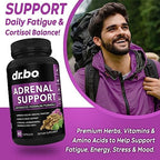 Adrenal Support Cortisol Manager Supplement - Adrenal Fatigue Supplements for Women & Men with Natural Adaptogen Ashwagandha Holy Basil Rhodiola L Tyrosine Complex Fatigue Cortisol Health - 60 Pills