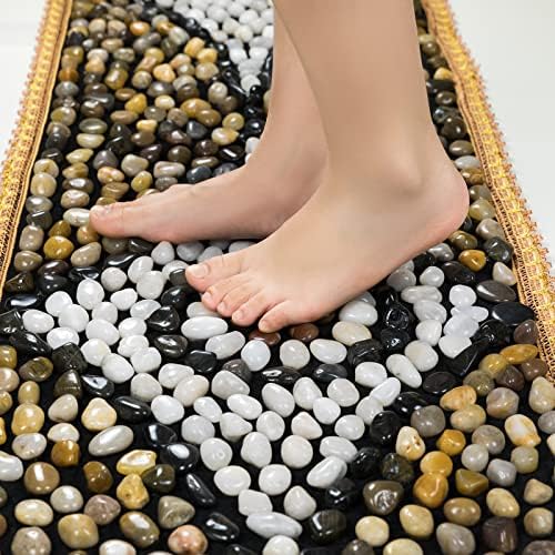 Pebbles Massage Mat, Reflexology Foot Massagers, Foot Pain Relief Massage Rock Pad, Relaxation Gifts for Parents or Friends (60"×15.7")