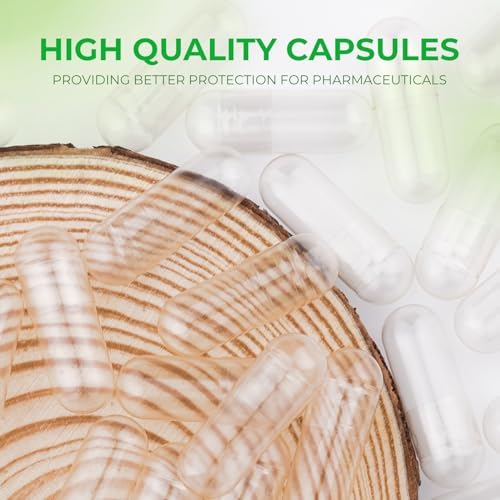 Size 0 Capsules Empty Vegan Plant Based Clear (100 Count) Gluten Free, Non-GMO, Halal Certified Pill Caps Filling Kit with 2 Spoons for Vegetarian DIY Your Own Supplements