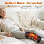 Extra-Large Heated Knee Massager with 4 Motor Vibration, Heating Pad Vibration for Pain Relief, Knee Brace Knee Wrap Adjustable 5 Massage Modes &3 Heated 12V Direct Plug Power Supply