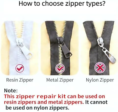 Universal Zipper Repair Kit - 3-Size Double-Sided Zippers Slider Replacement with Zipper Pull for Jackets, Luggage, Backpacks & Outdoor Gear | No-Sew Installation