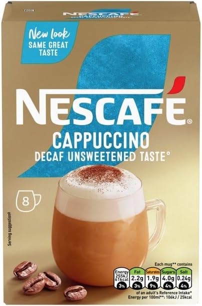 Nescafe Instant Gold Cafe Menu Cappuccino Decaff Unsweetened