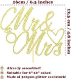 Sotpot 1PC Mr Mrs Cake Topper Bride and Groom Topper Gold Glitter Love Cake Decorations for Wedding Engagement Bridal Shower Wedding Cake Decoration Supplies