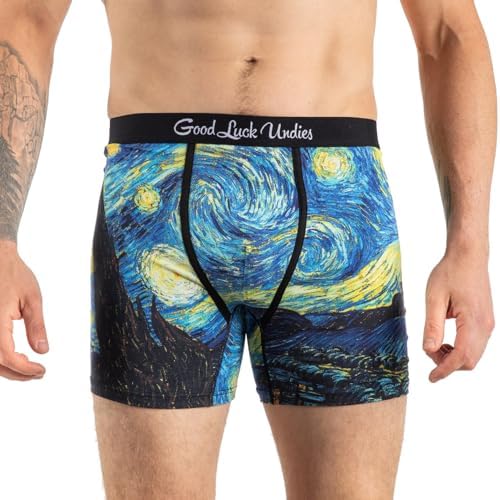 Good Luck Undies Men's Books & Art Boxer Brief Underwear