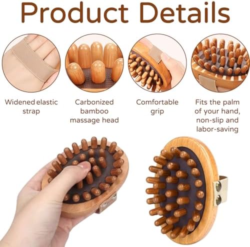 2 Pcs Wood Therapy Massage Tools,Meridian Brush Massage Body,Massage Tool For Cellulite Remover,Wood Therapy,Massage Brush,Meridian Brush For Belly,Cellulite For Muscle Pain Relief And Hair Growth