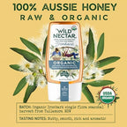 Wild Nectar Organic Honey - 100% Pure, Raw & Unfiltered Australian Honey - USDA Certified Organic - Ironbark, 13oz Squeeze Bottle