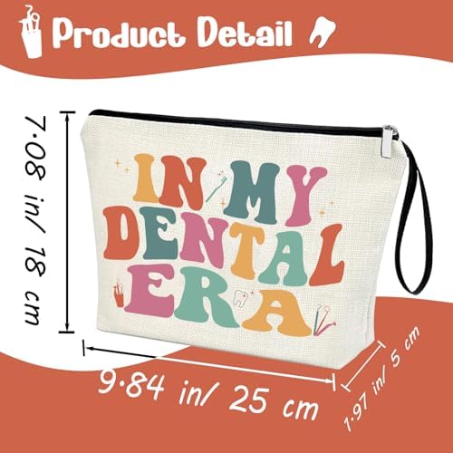 Dental Gifts Dentist Gift Dental Hygienist Gifts Dental Assistant Office Gifts Makeup Bag IN MY DENTAL ERA Singer Fans Dentist Accessories Cosmetic Zipper Pouch Teeth Care Gifts for Graduation Class