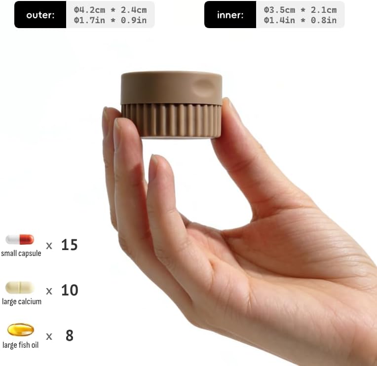 4pc Soft Silicone Pill Organizer, Small Compact Pill Case for Purse, Portable Jewelry Holder, Color-Coded Medicine & Vitamin Box