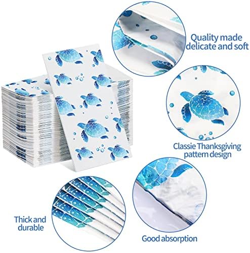 Yisong 200 Pcs Turtle Disposable Hand Towels Paper Napkins for Bathroom Guest Decorative Soft Towels Ocean Party Supplies Summer Sea Decoration for Graduation Birthday Holiday Wedding Baby Shower