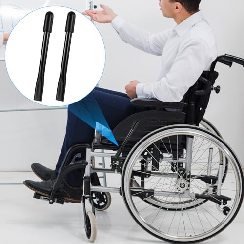 Hariendny Wheelchair Brake Extenders, 2PCS Handle Extenders, Black, 8.6 Inch, Stainless Steel