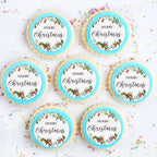 Ercadio 40 Pcs Edible Merry Christmas Cupcake Toppers Green Round Christmas Cupcake Drink Topper Picks for Xmas Eve New Year Holiday Party Cake Decorations Supplies
