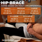 Incrediwear Hip Brace – Hip Brace for Women and Men, Supports Hip Pain Relief and Aids Hip Injury Recovery, Reduces Swelling, Designed for Support, Comfort, & Mobility (Right Leg, Medium)