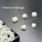 120 Pcs False Teeth Crown Repair Kit Dental Anterior and Posterior Veneers Fake Tooth Cap Crown with Thermal Beads for Fixing or DIY
