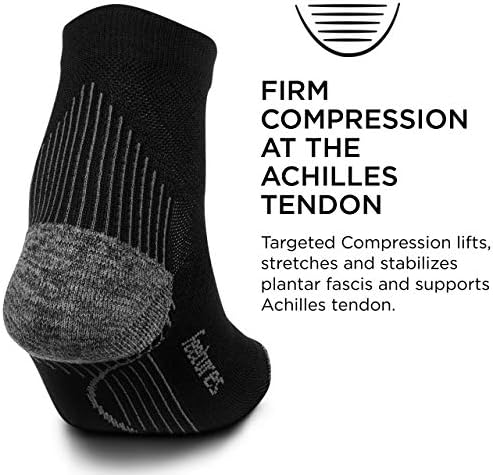 Feetures Plantar Fasciitis Relief Light Cushion Quarter Sock - Arch Support for Men & Women